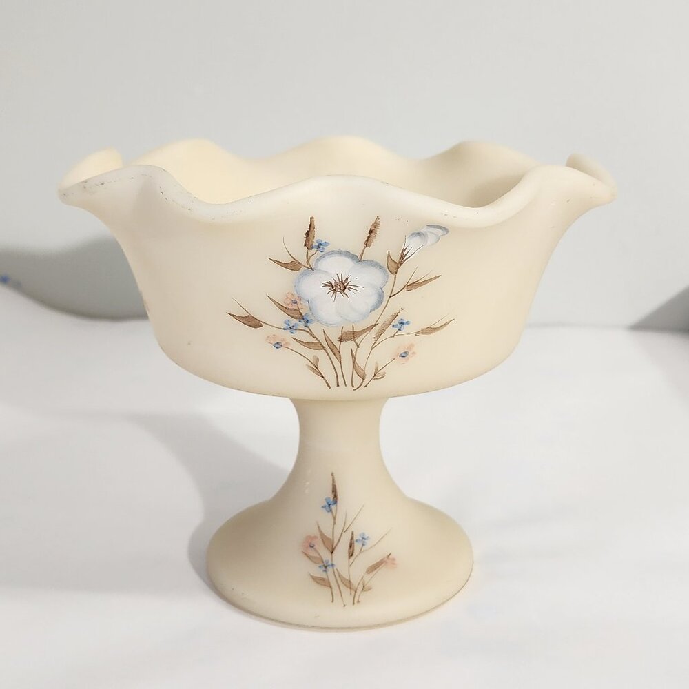 Vintage Fenton Custard Glass, signed by artist